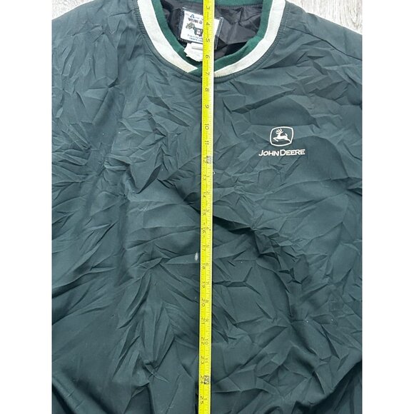 Vintage John Deere Jacket Men's Size 2XL Windbreaker V-Neck Lightweight Logo Gre - Picture 5 of 7